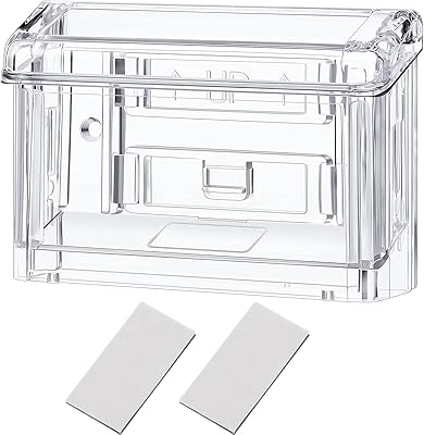 Vicenpal Outdoor Business Card Holder Wall Mount Acrylic Business Card Box Included Clear Holder Peel and Stick for Office Store Trucks Wall Outdoor 4.25 x 1.46 x 2.87 Inch 1 Piece