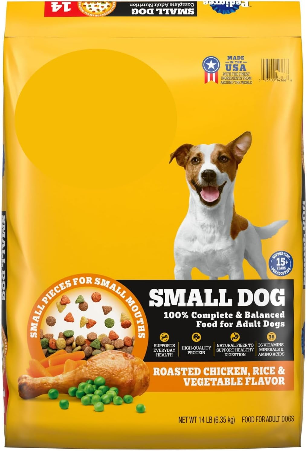 Complete Nutrition Roasted Chicken, Rice, and Vegetable Dry Dog Food, 14 Lb Bag - Made with Small Pieces for Smalls Mouths, Meeting The Unique Needs of Your Small Breed Dog