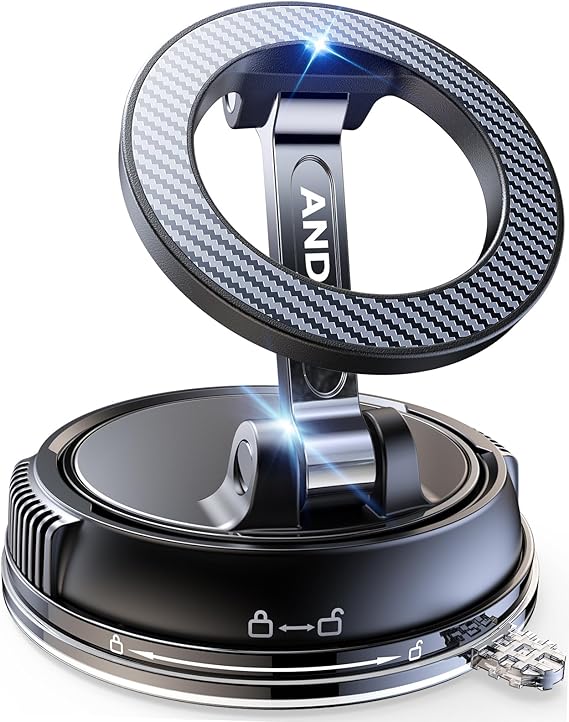 ANDERY Car Phone Holder for Magsafe [78+LBS Strongest Suction & 2400gf Strongest Magnetic] 360 Adjustable Car Phone Mount, Phone Holders for Your Car for iPhone 17-12 & All Phones