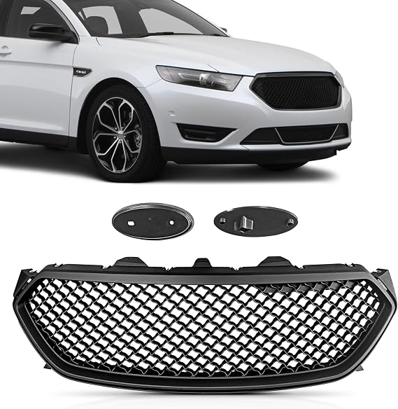 Front Bumper Grille Matte Black Grill Assembly Fits 2013-2019 Ford Taurus Fits 2013 2014 2015 2016 2017 2018 2019 Ford Taurus