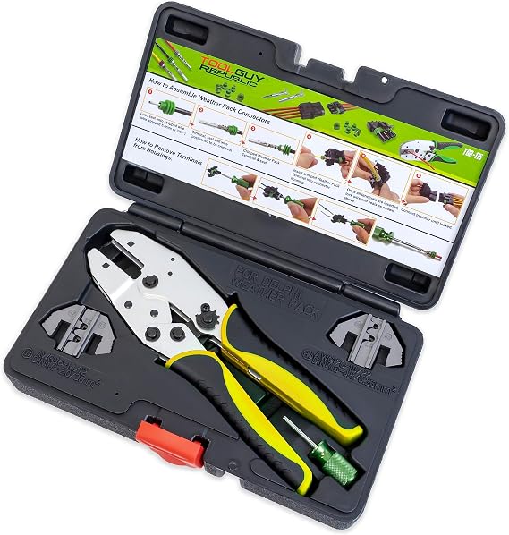 TGR Delphi Weather Pack Connector Terminal Ratcheting Crimping Tool- Includes 2 Dies