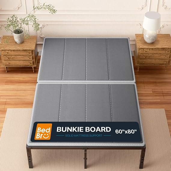 Bunkie Board Queen 10mm (60" x 80") Gray Under Mattress Support, Anti-Sag & Noise-Free,Platform & Slatted Beds. Breathable Low Profile Bed Board for Metal Frame