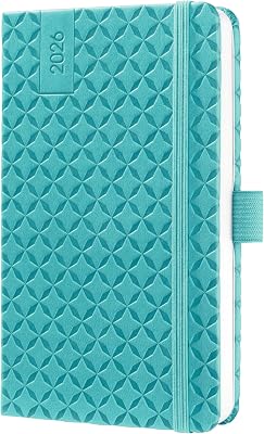 SIGEL Jolie J6102 Weekly Planner 2026, Approx. A6, Petrol, Hardcover, Elastic Band, Pen Loop, Slip Pocket, 174 Pages, Vegan, Made from Sustainable Paper, Diary